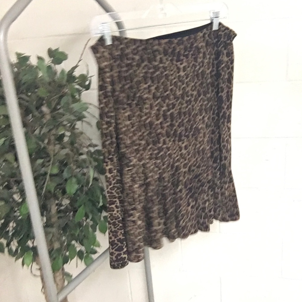 Chaps Leopard print skirt size large